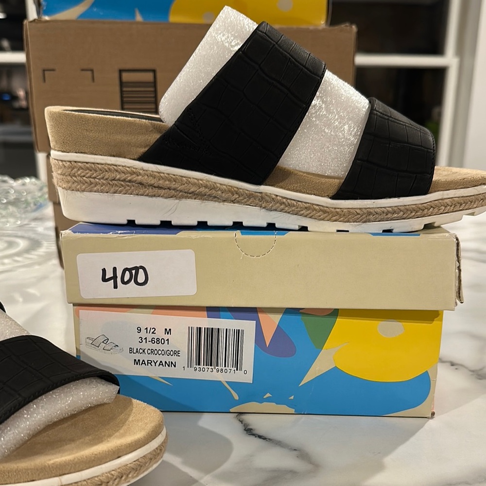 Black and White Sandals
